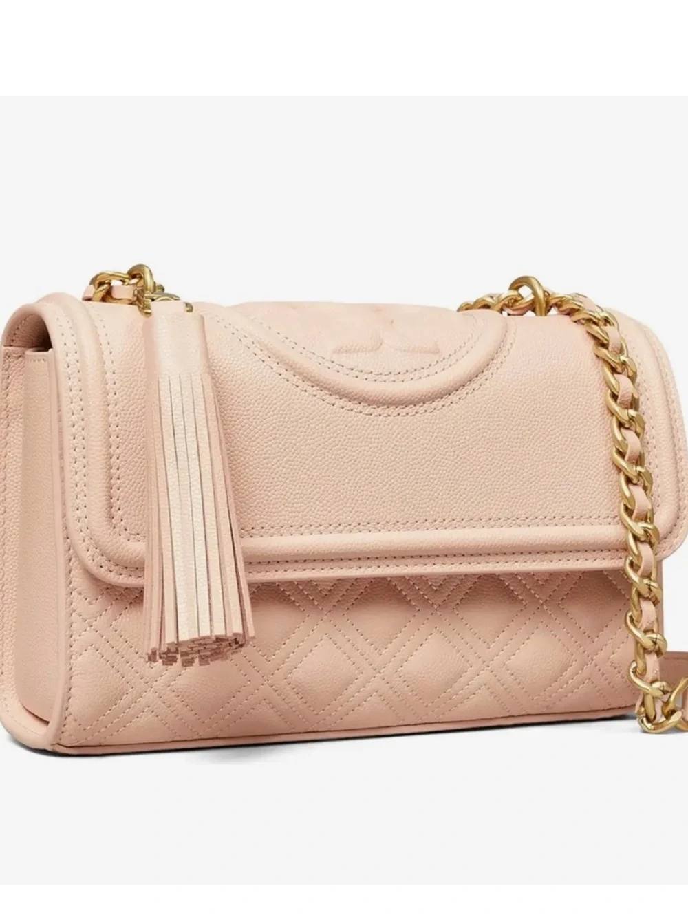TORY BURCH Blush Fleming Soft Grain Small Convertible Shoulder Bag